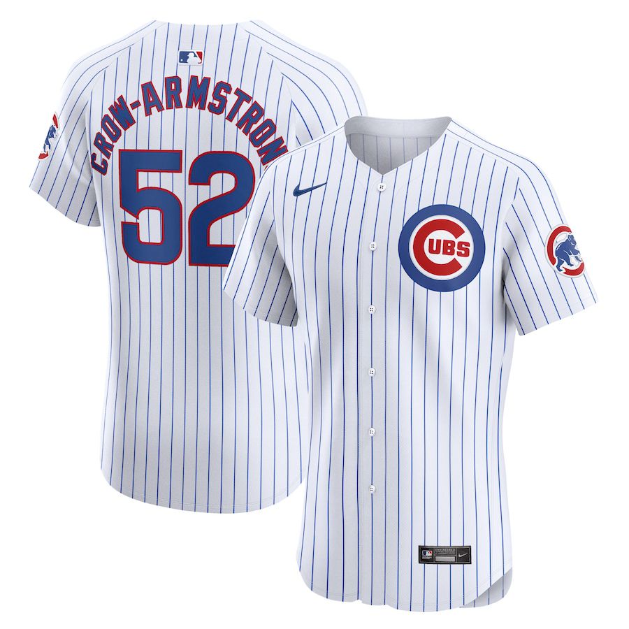 Men Chicago Cubs 52 Pete Crow-Armstrong Nike White Home Elite Player MLB Jersey